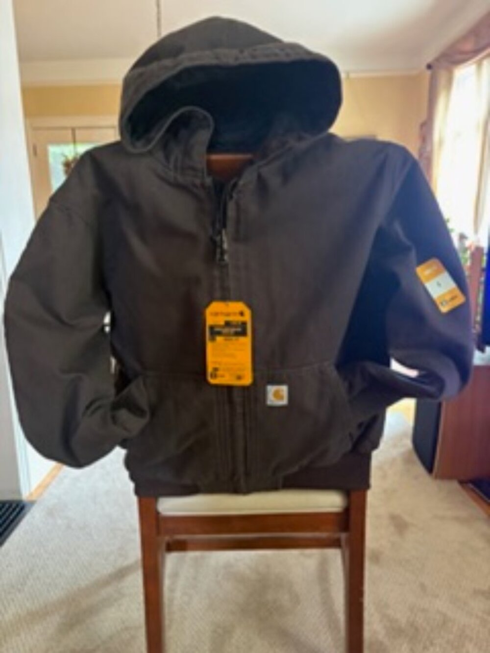 NEW CARHART DARK BROWN WASHED DUCK INSULATED ACTIVE JACKET